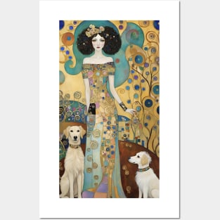 Gustav Klimt's Colorful Canine Companions: Whimsical Dogs Illustration Posters and Art